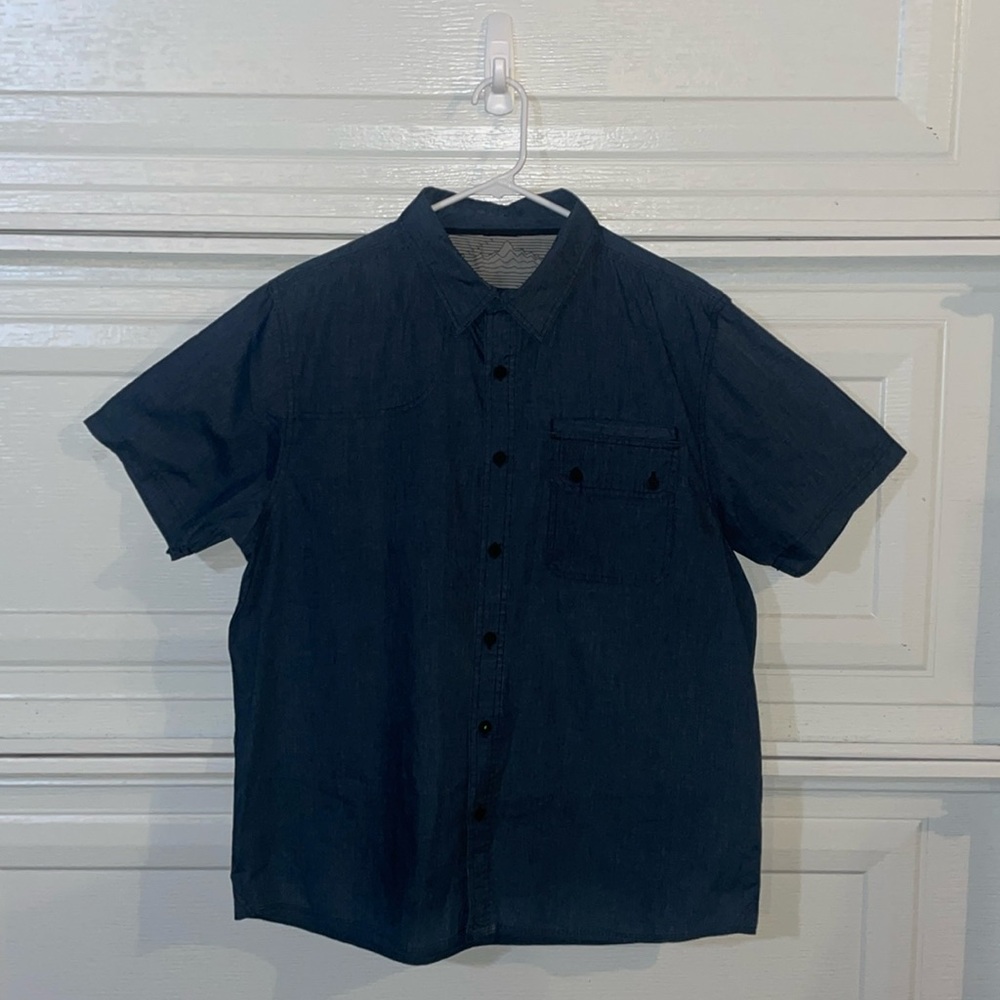 Hippytree Button Up Woven - L - Dark Blue - Great Condition